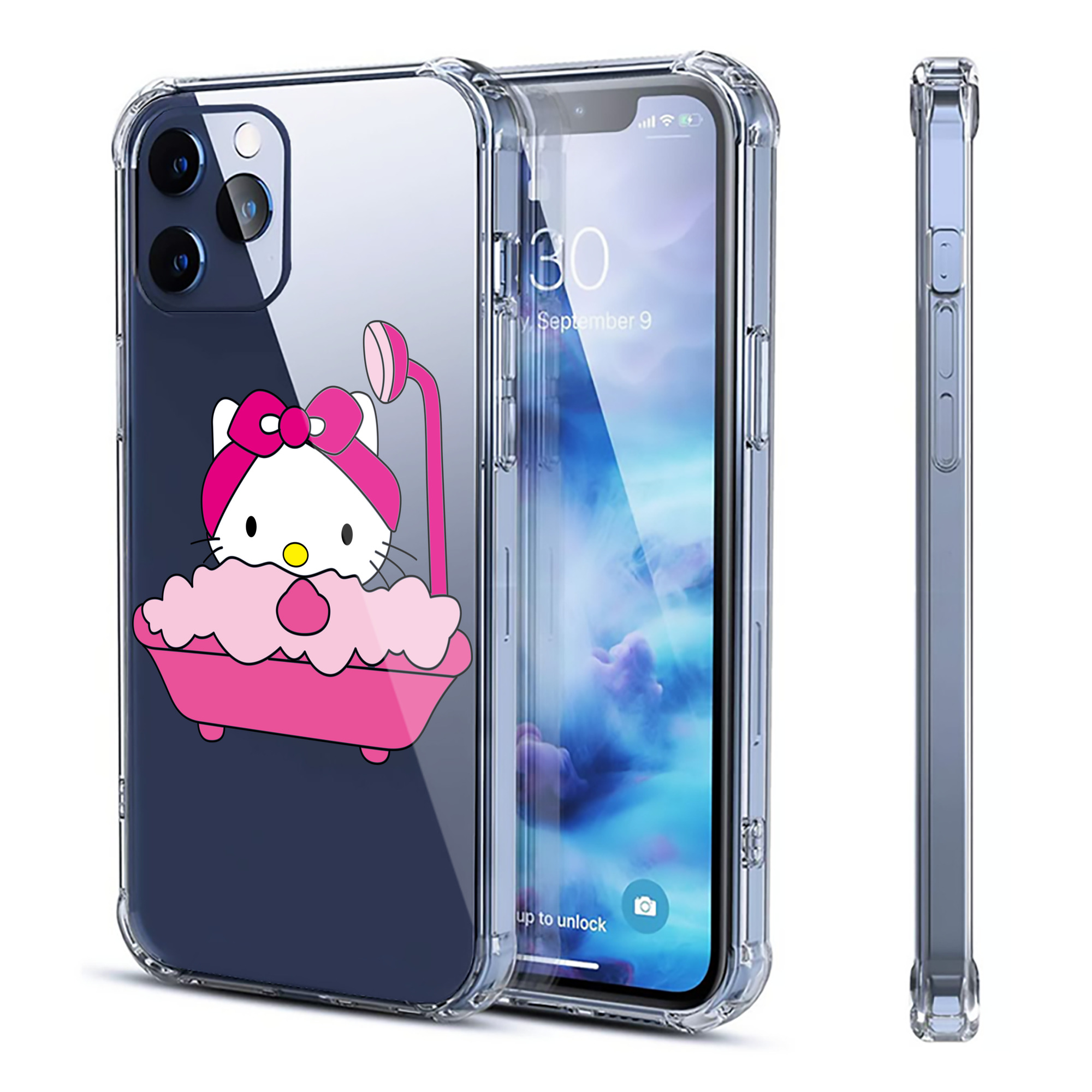 （画像用） Hello Kitty ハローキティ 【iPhone 12シリーズ対応】透明スマホケース（クリアソフトケース）